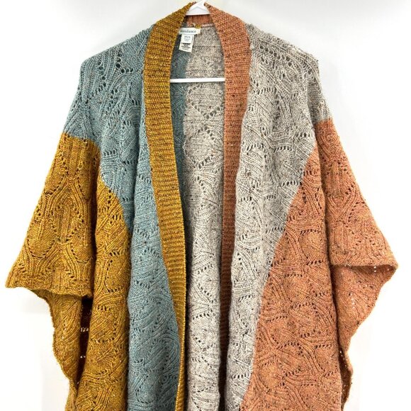 Sundance Multicolor Open Knit Ruanna Poncho Sweater Women's XS / S - Picture 2 of 7
